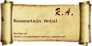 Rosenstein Antal névjegykártya